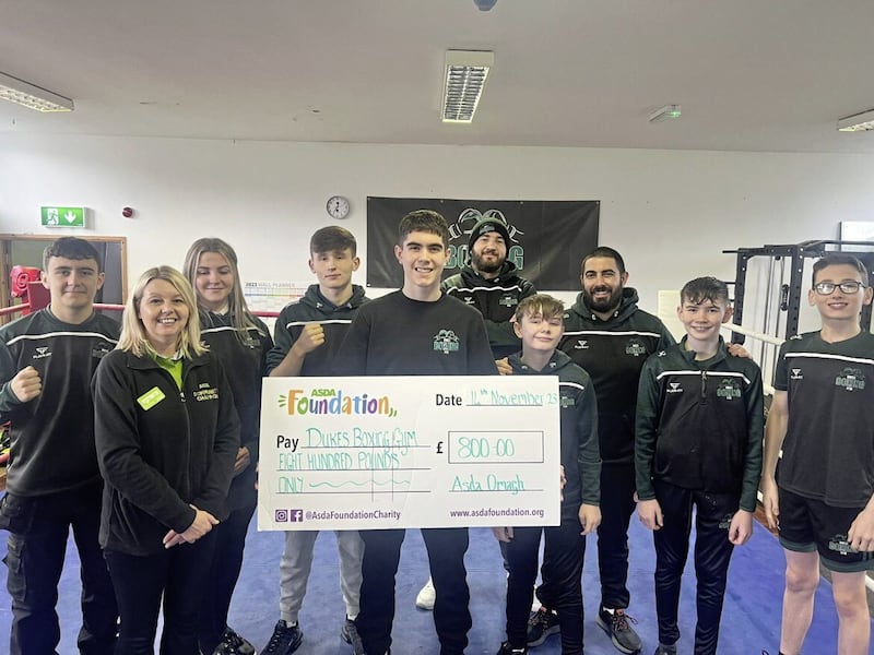 Asda&rsquo;s charity, the Asda Foundation, has donated an &pound;800 &lsquo;U18 Better Starts&rsquo; grant to Duke&rsquo;s Boxing Gym in Omagh. The Better Starts fund is for local groups, aimed at supporting a range of activities for children under the age of 18, which contribute towards improving their lives and transforming communities. Asda Omagh community champion, Carley McMahon, helped the boxing club, apply due to their positive work within the local community, with Sean Duke of Duke&rsquo;s BC saying: &ldquo;The gym is run solely by volunteers and provides a safe environment for children aged six-16 years old, helping them grow into respectful, independent, confident, and skilled adults through physical activity. Our boxing club is committed to supporting all children, welcoming young people from all cultures and communities, as well as from disadvantaged backgrounds, and also provides a specialised boxing experience to children with additional needs&rdquo; 