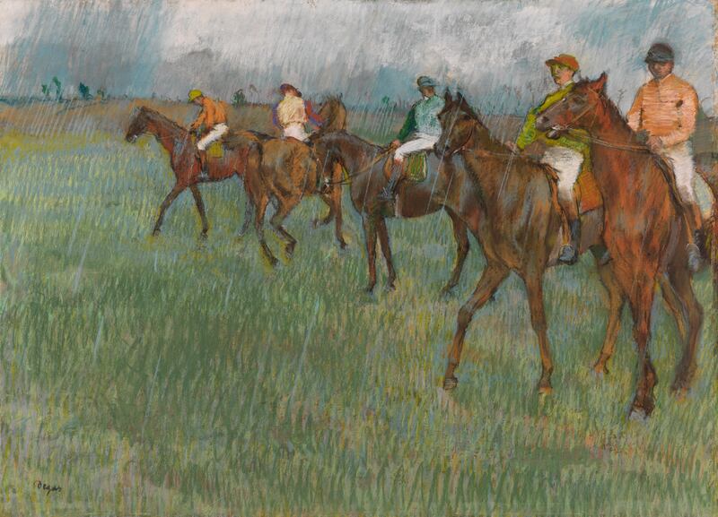 Jockeys in the Rain by Edgar Degas