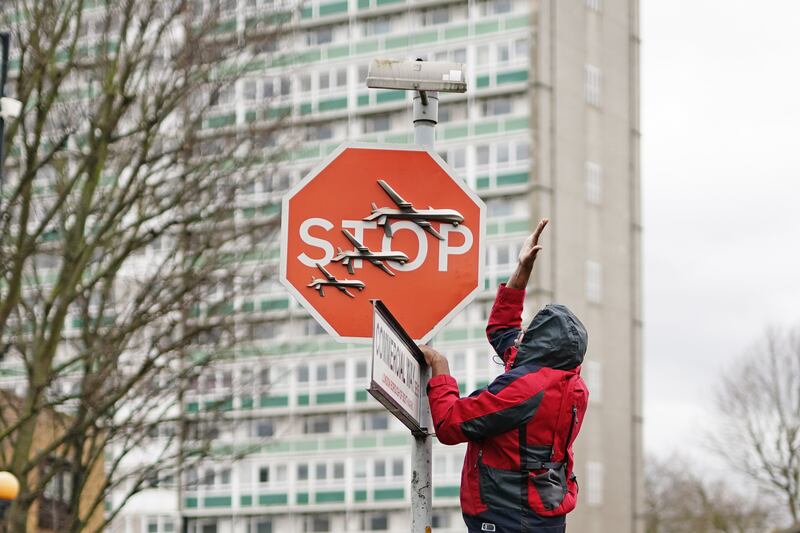 The ‘stop sign’ work by Banksy which appeared in Peckham in December 2023