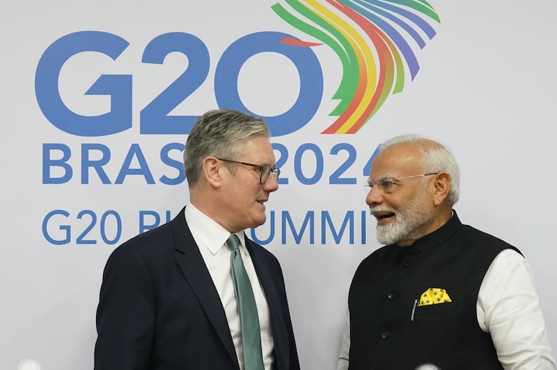 Sir Keir and Mr Modi at the G20 summit at the Museum of Modern Art in Rio de Janeiro