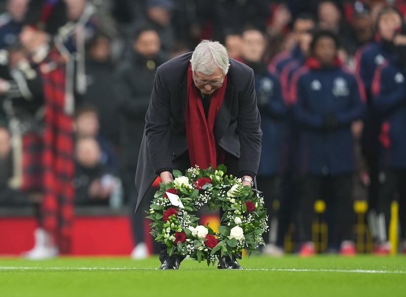 Ferguson laid a wreath for Law ahead of Manchester United’s match against Brighton