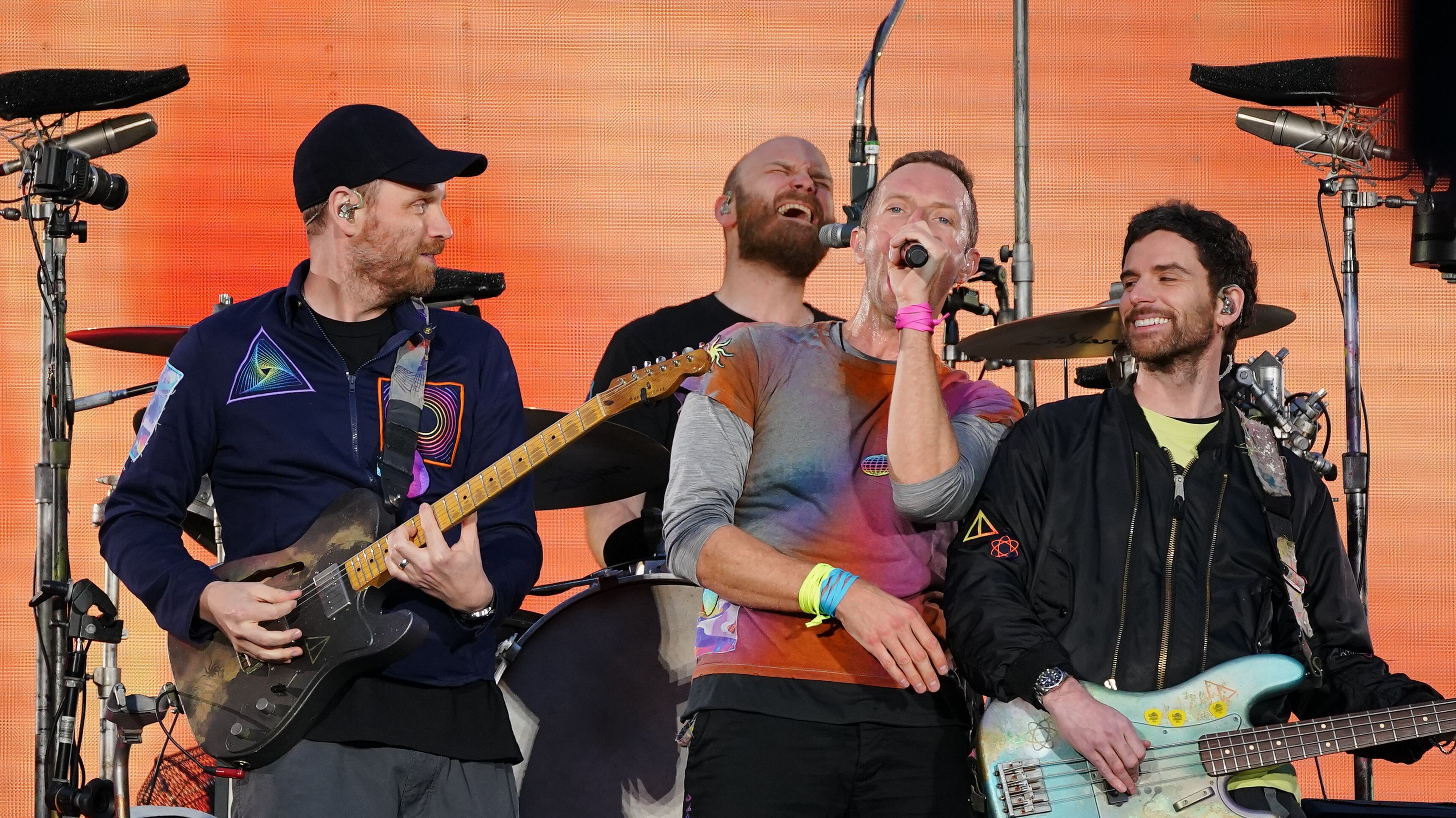 Coldplay in concert at the Manchester Ethiad Stadium as part of their Music Of The Spheres World Tour. Picture date: Wednesday May 31, 2023.