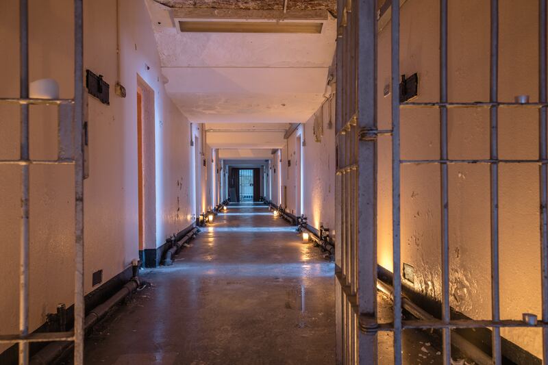 Inside one of the cell blocks on Spike Island
