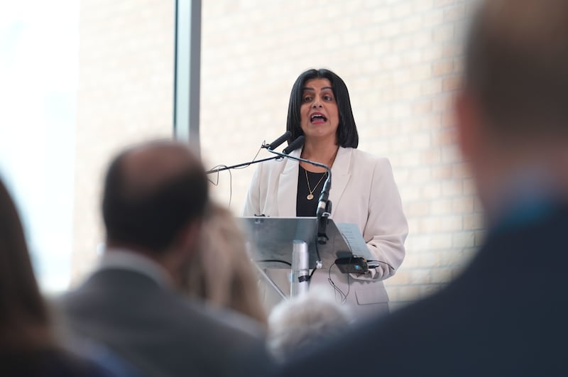 Justice Secretary Shabana Mahmood making a speech during a visit to HMP Five Wells in Wellingborough, Northamptonshire