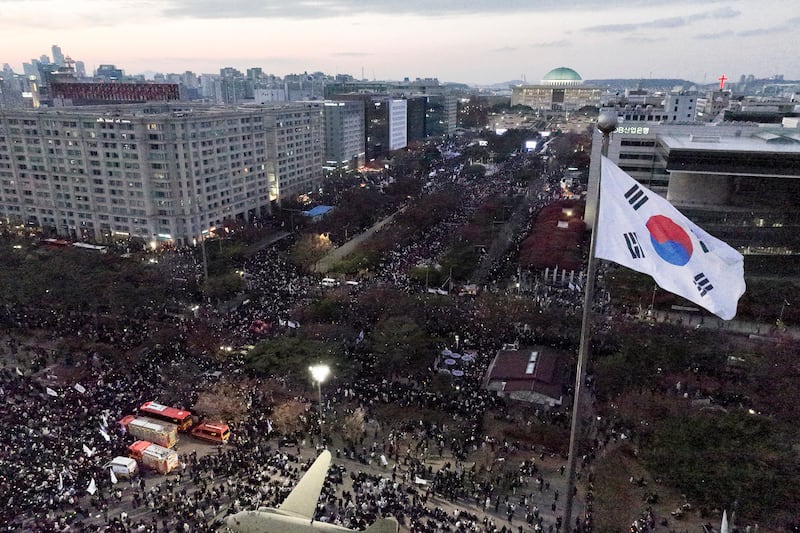 The President’s short-lived martial law declaration led to calls for his removal (Yonhap via AP)