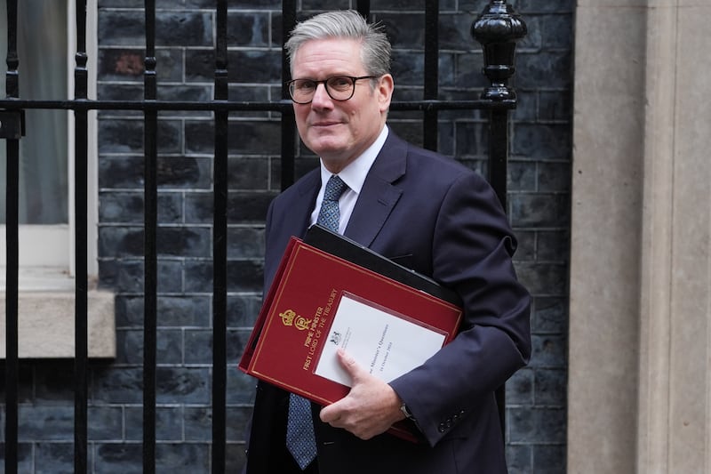 Prime Minister Sir Keir Starmer departs 10 Downing Street, London, to attend Prime Minister’s Questions at the Houses of Parliament