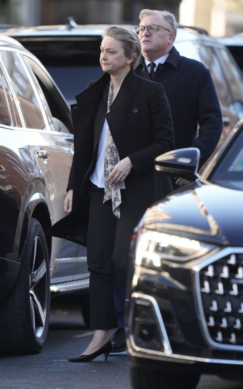 Home Secretary Yvette Cooper and Ed Balls attending the funeral service of Lord John Prescott at Hull Minster