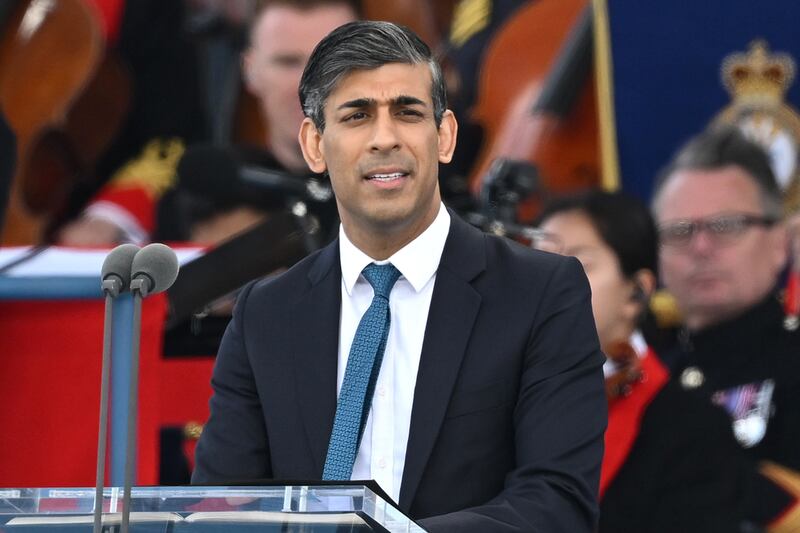 Prime Minister Rishi Sunak speaks during the UK’s national commemorative event for the 80th anniversary of D-Day on Wednesday