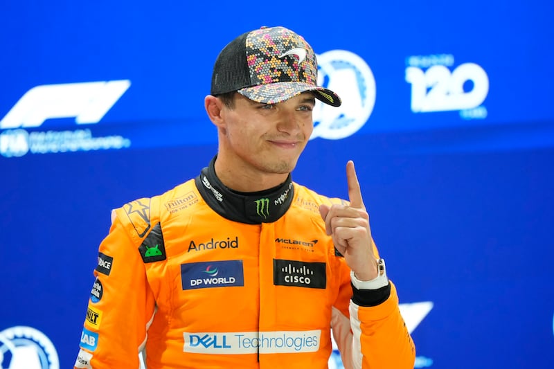 Lando Norris will start on pole (Vincent Thian/AP)