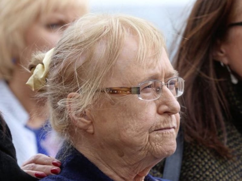 Anne McCann (centre), widow of Joe McCann, pictured at an earlier court appearance with daughters Maura and Aine. Picture by Mal McCann 