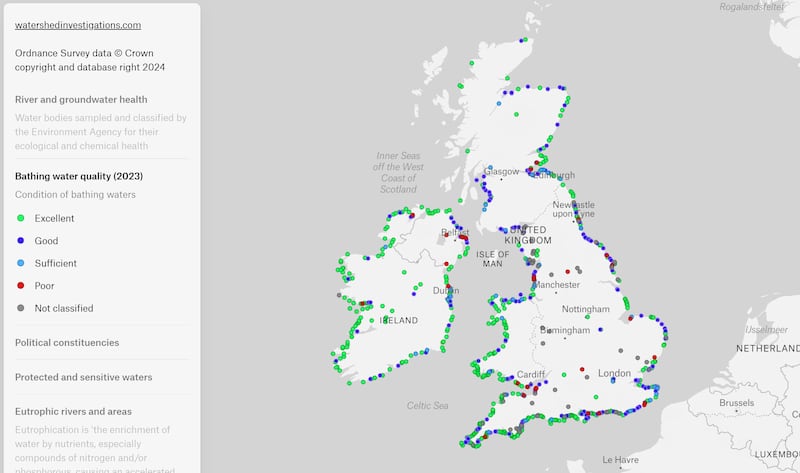 The map covers coastal areas, lakes, rivers and waterways across the UK. (Watershed)