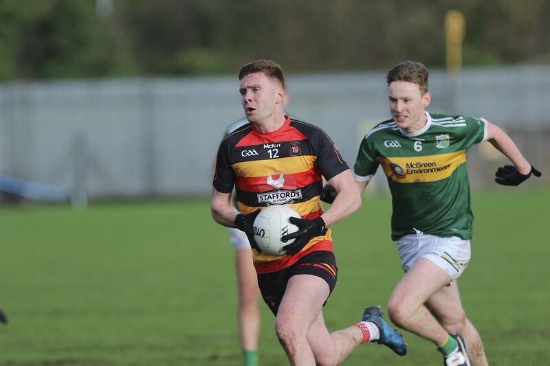 Ross McQuillan on the attack for Cullyhanna against Ballyhaise.