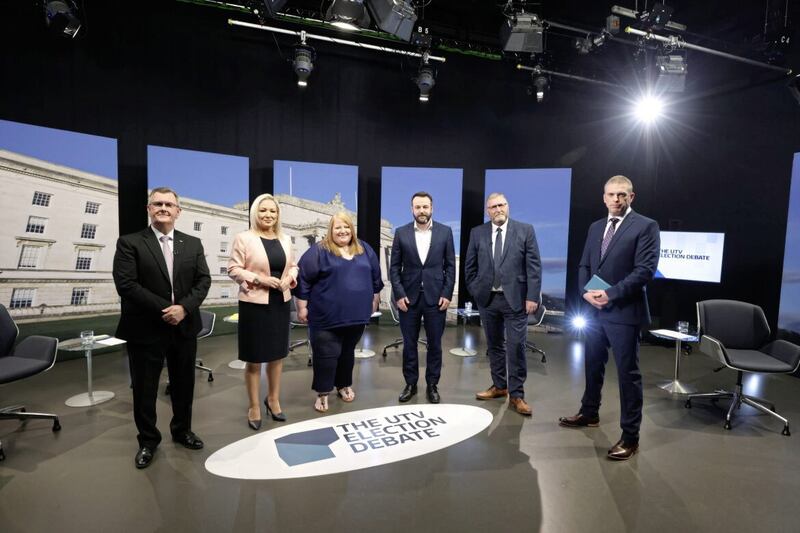 Colum Eastwood and Doug Beattie pictured at a UTV leaders&#39; debate 