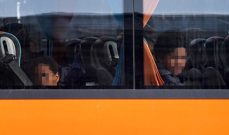 Children were among those pictured arriving in Dover on Thursday