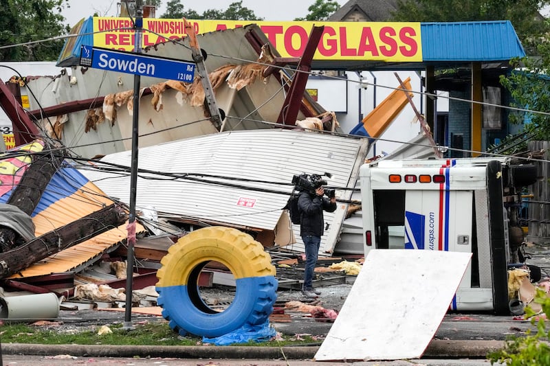 Damage caused by storms in Houston (Brett Coomer/Houston Chronicle via AP)