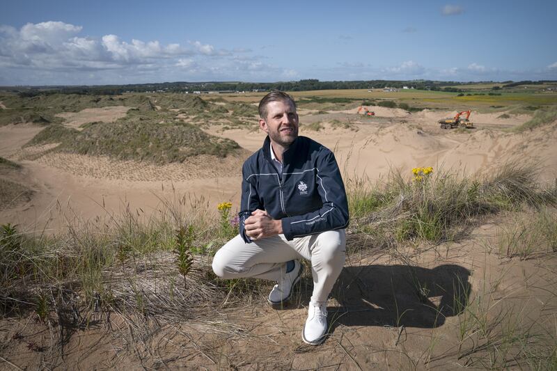 Eric Trump during a visit to the site in Aberdeenshire