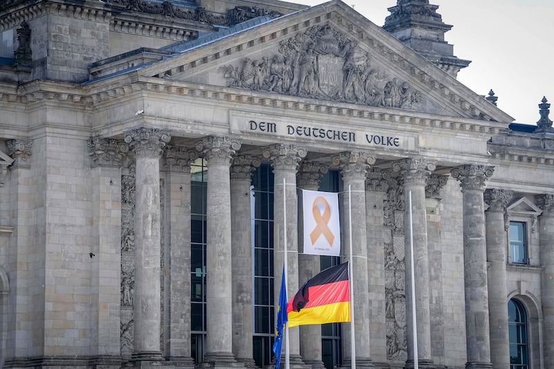 Commemorations took place in Berlin (dpa via AP)