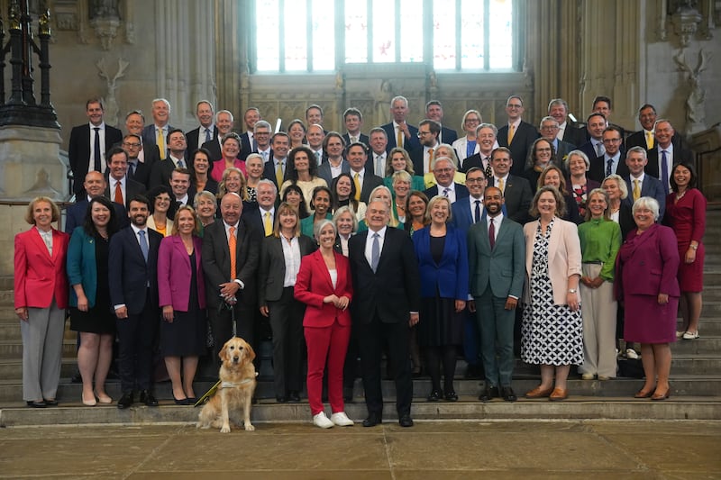 Liberal Democrat leader Sir Ed Davey with the party’s 72 MPs