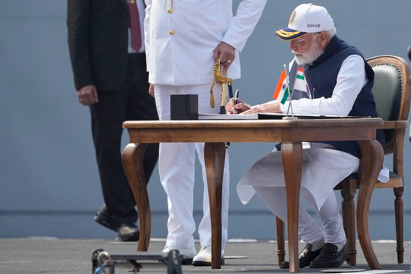 Indian Prime Minister Narendra Modi attended the ceremony (AP)