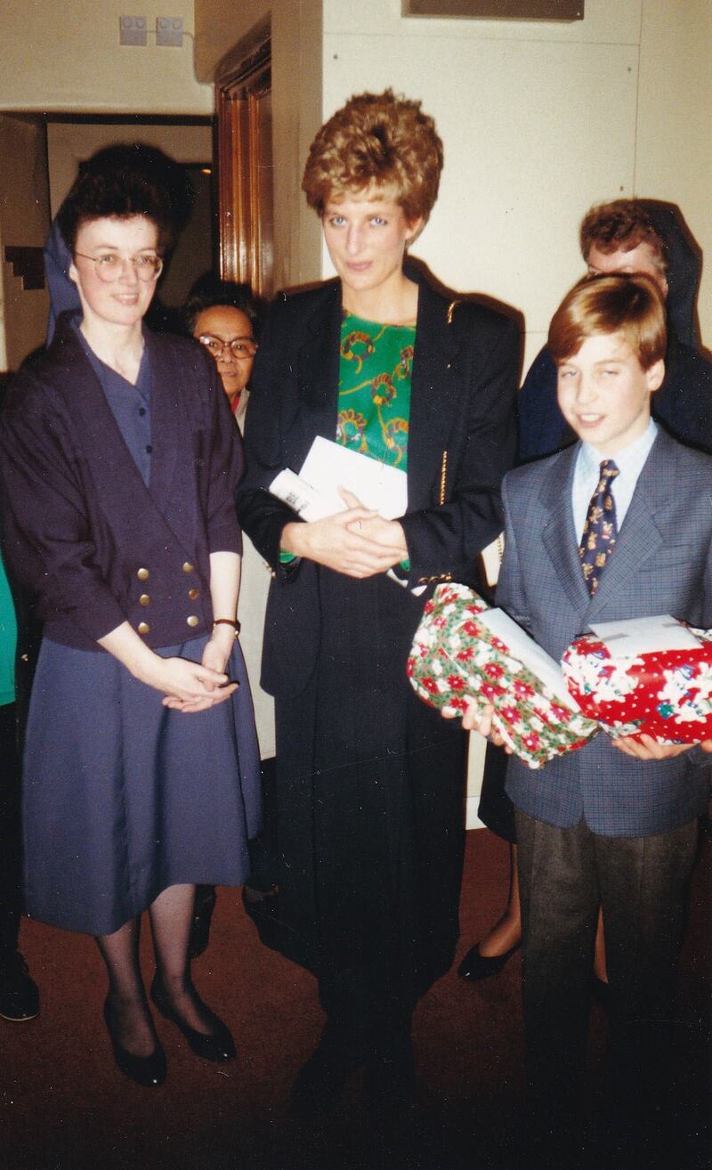 William and Diana, Princess of Wales during a visit to The Passage in London in 1993