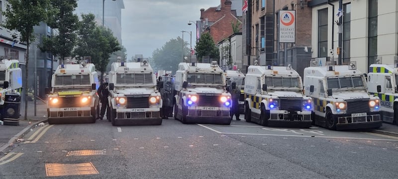 Police dealing with disorder in Belfast on Saturday night