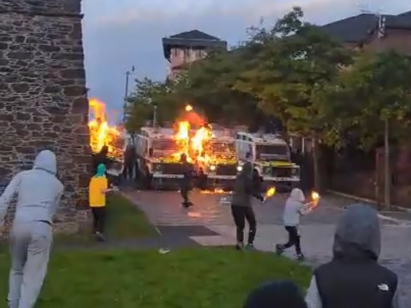 Fireworks, petrol bombs and other missiles were thrown by youths at police lines in Nailors Row in the city.