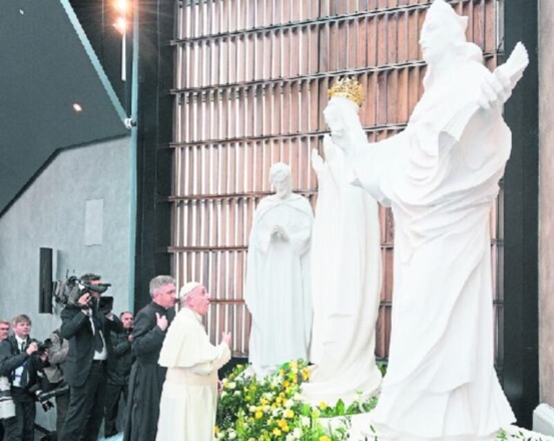 Pope Francis pictured visiting Knock Shrine in Co Mayo in 2018. 