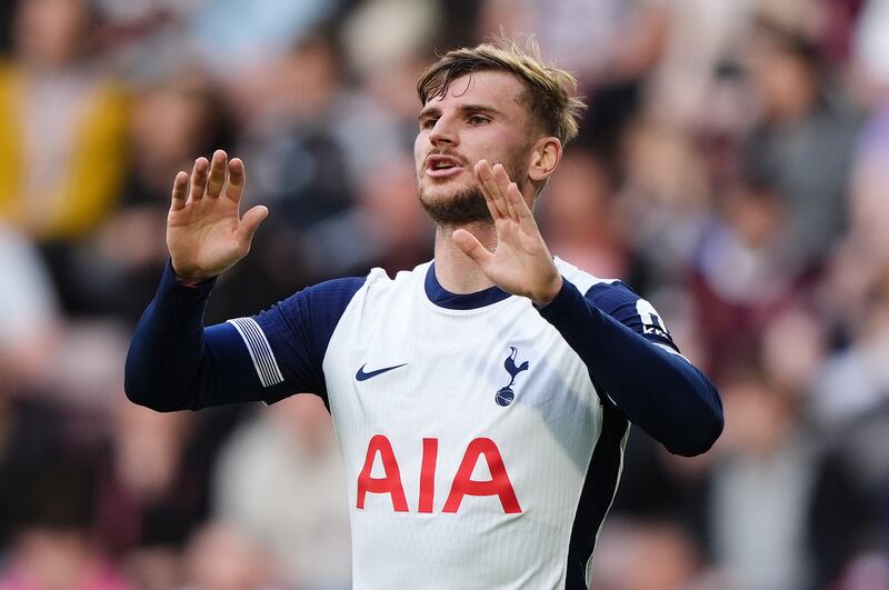 Tottenham Hotspur’s Timo Werner during the pre-season friendly against Hearts.