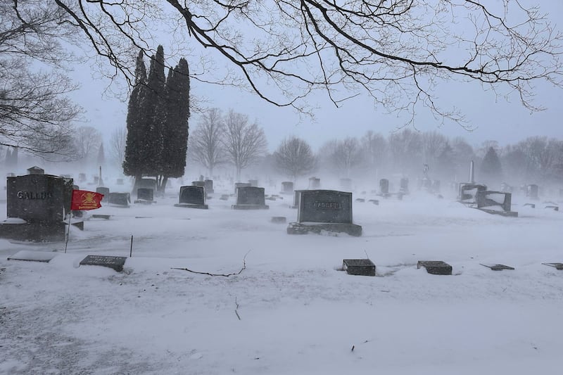 Parts of the north east were in the grip of strong winter weather (Cara Anna/AP)