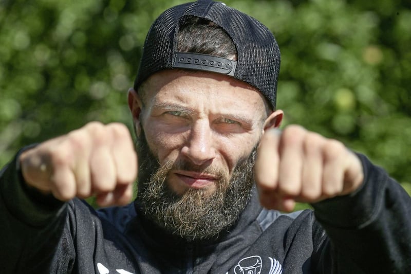 In his hands. Anto Cacace defends his British super-featherweight title against Lyon Woodstock tonight 