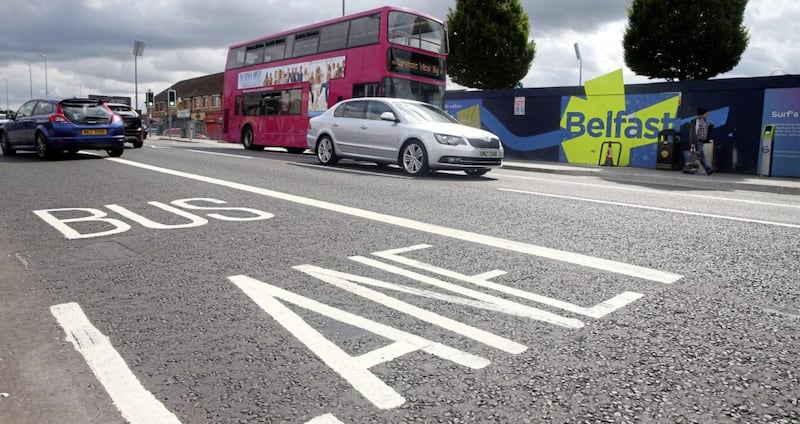 A scheme allowing private hire taxis to use bus lanes in Belfast has been put on hold. Picture by Mal McCann 