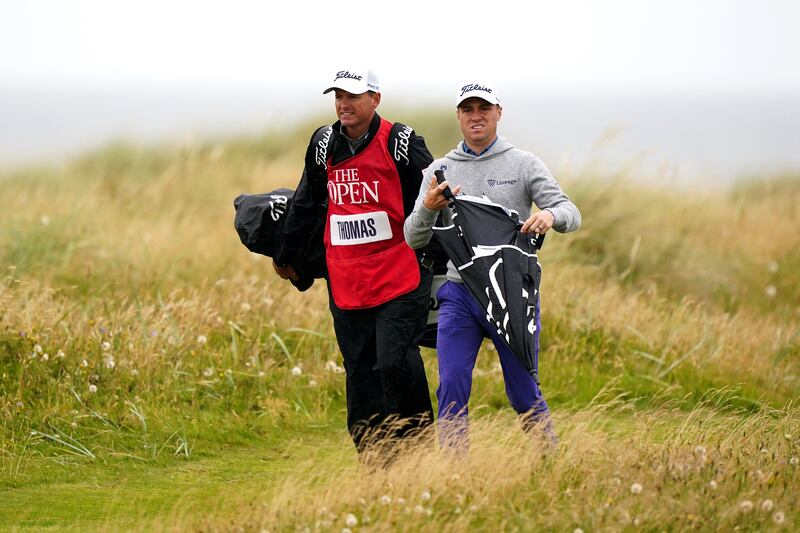 Justin Thomas shot a three-under 69 to set the early pace at Royal Troon