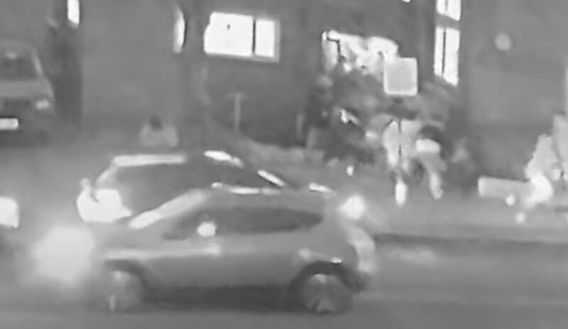 A still of CCTV footage of the drive-by shooting