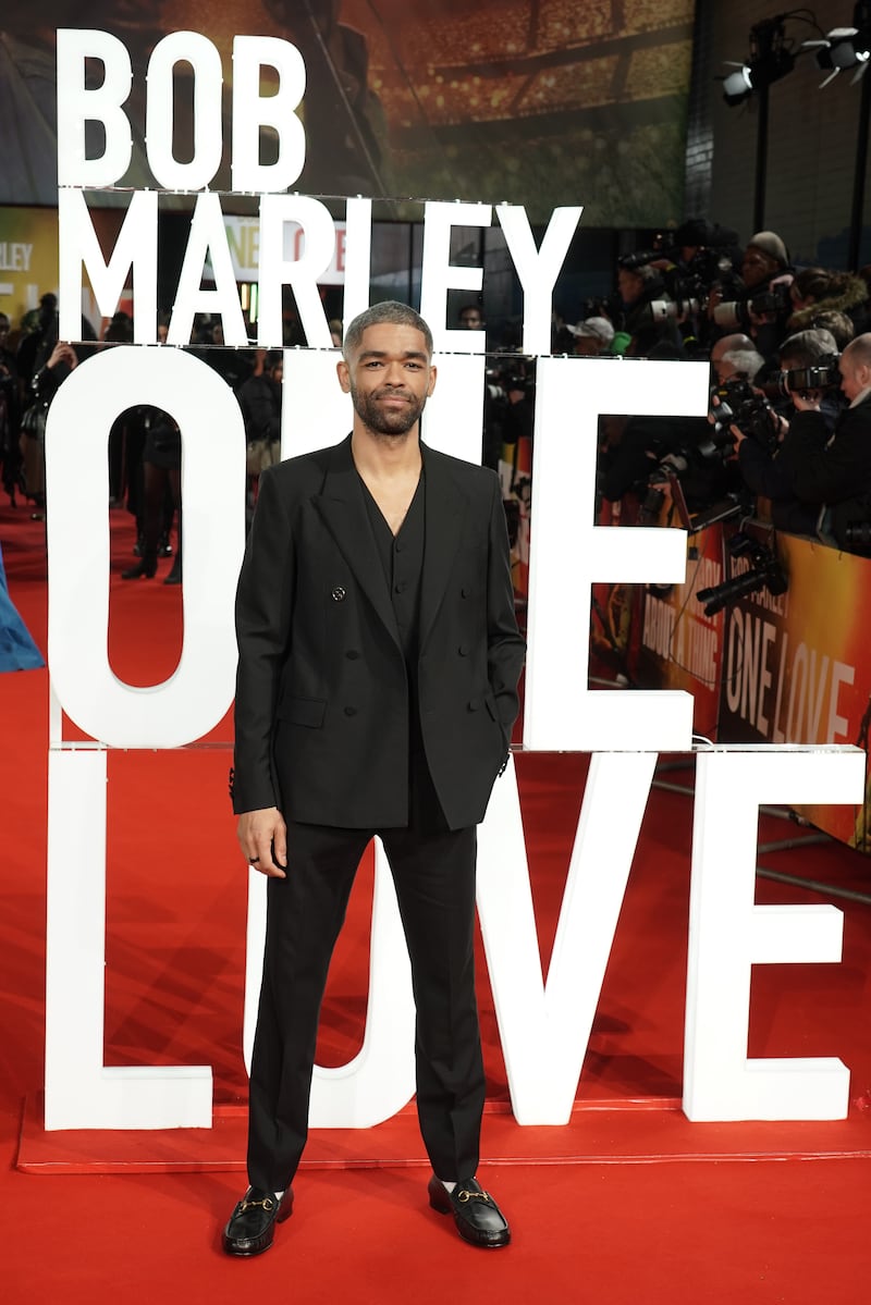 Kingsley Ben-Adir attending the UK premiere of Bob Marley: One Love, at the BFI IMAX