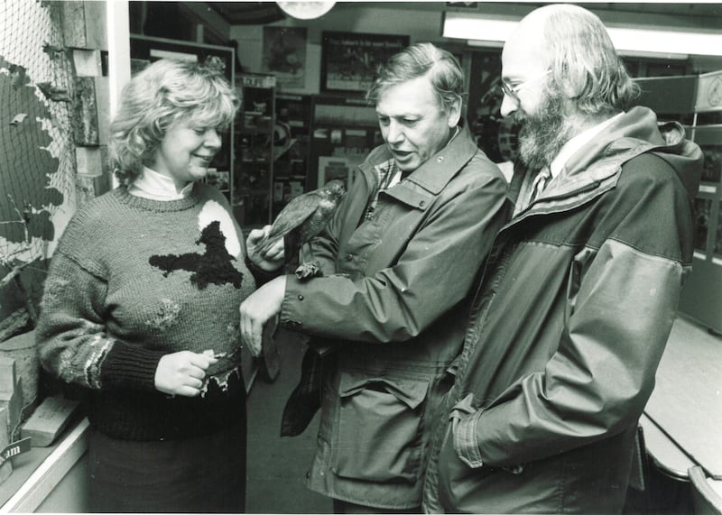 Sir David Attenborough in Nower Wood, Surrey Wildlife Trust in 1985. (Wildlife Trusts)