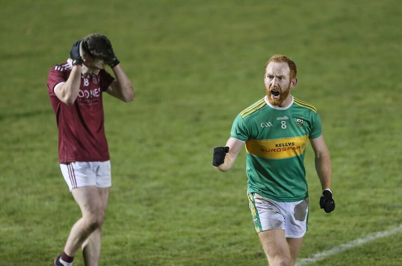 Conor Glass revels in Glen's Derry semi-final victory over Slaughtneil a fortnight ago. Picture by Margaret McLaughlin