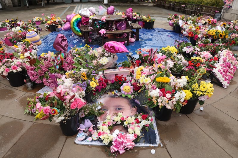 Flowers and tributes outside the Atkinson Art Centre in Southport for the three girls who died in Axel Rudakubana’s knife attack in Southport