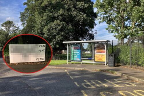 Two men granted bail to ‘allow further enquiries’ into bus stop poster