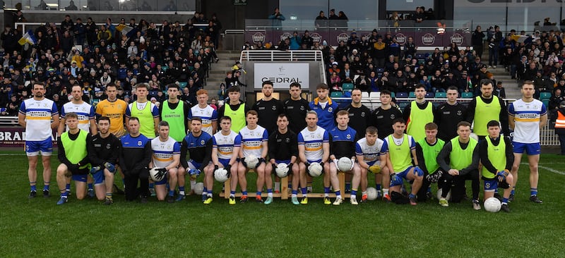 Sunday 12th January 2025
The Errigal Ciaran squad against  Dr Croke’s in the All Ireland Club Senior championship Semi Final at St Conleth’s Park Newbridge, Co. Kildare. Picture Oliver McVeigh