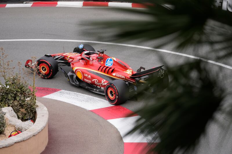 Charles Leclerc finished on top for Ferrari in the second session in Monaco (Luca Bruno/AP)