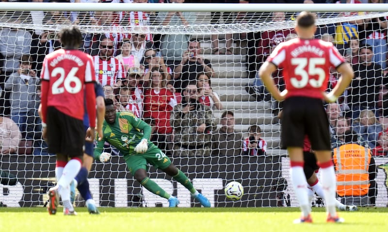 Andre Onana saves Cameron Archer’s penalty