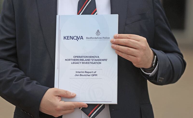 The front cover of the Operation Kenova Interim Report into Stakeknife, the British Army’s top agent inside the IRA in Northern Ireland during the Troubles