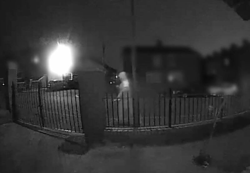 Doorbell footage shows killer Taylor McIlvenna arriving at his victim's home in the early hours of December 18, 2021. PICTURE: PSNI