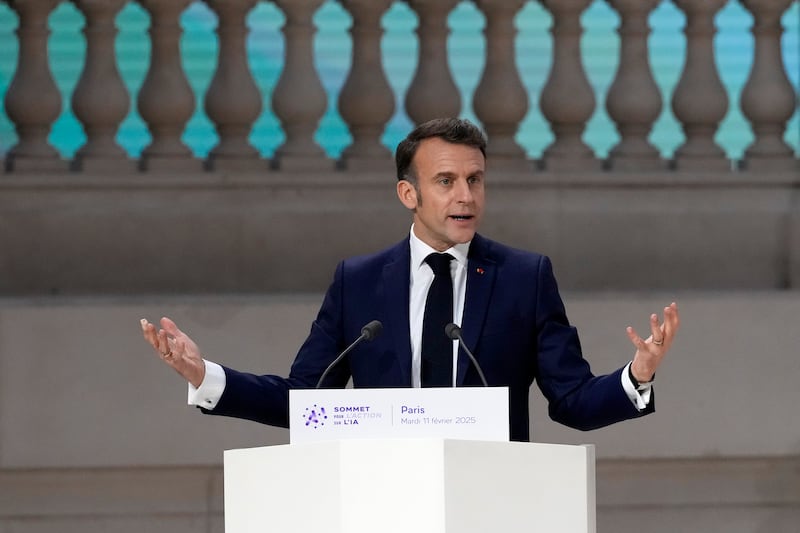 French President Emmanuel Macron at the summit (Michel Euler/AP)