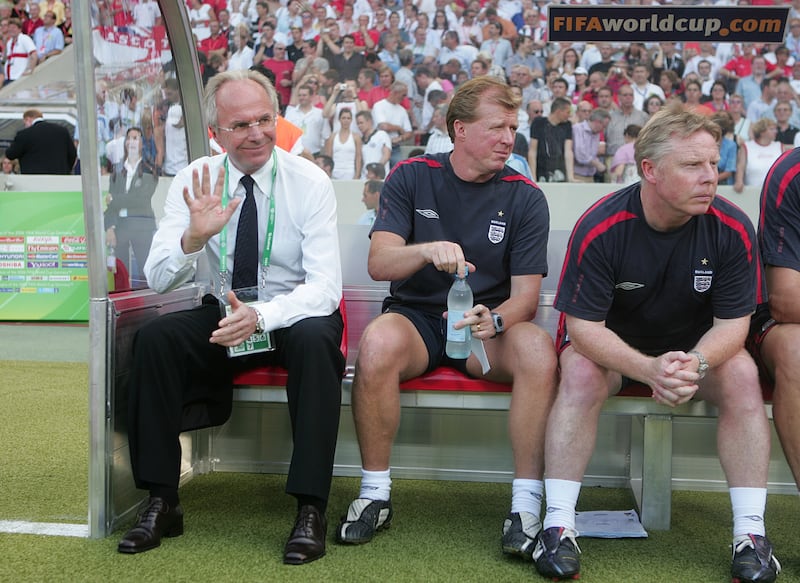 Sven-Goran Eriksson (left) led England to the quarter-finals of three successive major tournaments