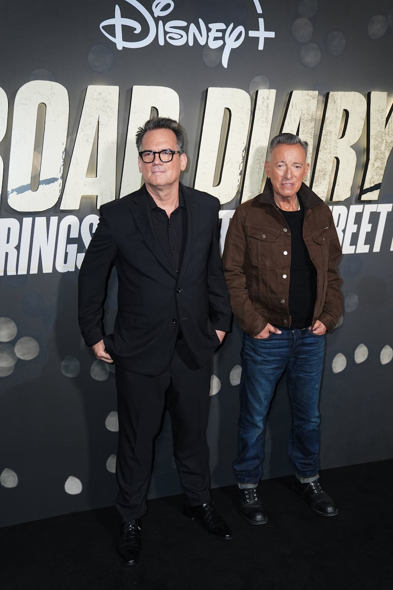 Director Thom Zimny (left) and Bruce Springsteen