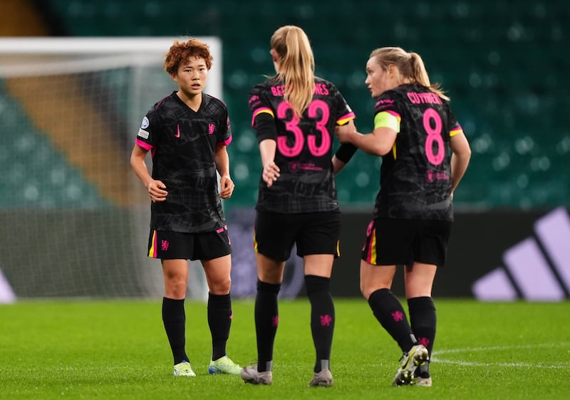 Maika Hamano, left, netted the equaliser