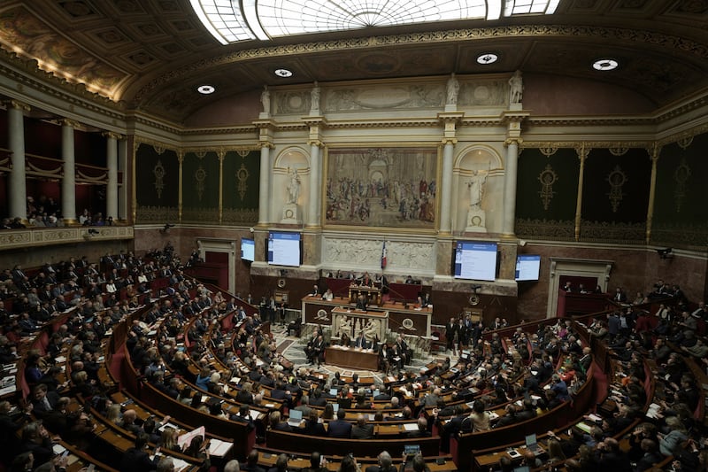 Legislators listen to French prime minister Francois Bayrou delivering his general policy speech at the National Assembly in Paris (Thibault Camus/AP)