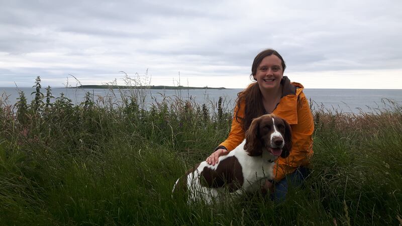 Dr Caroline Finlay and Rufus, co-founders Conservation Detection Dogs Northern Ireland