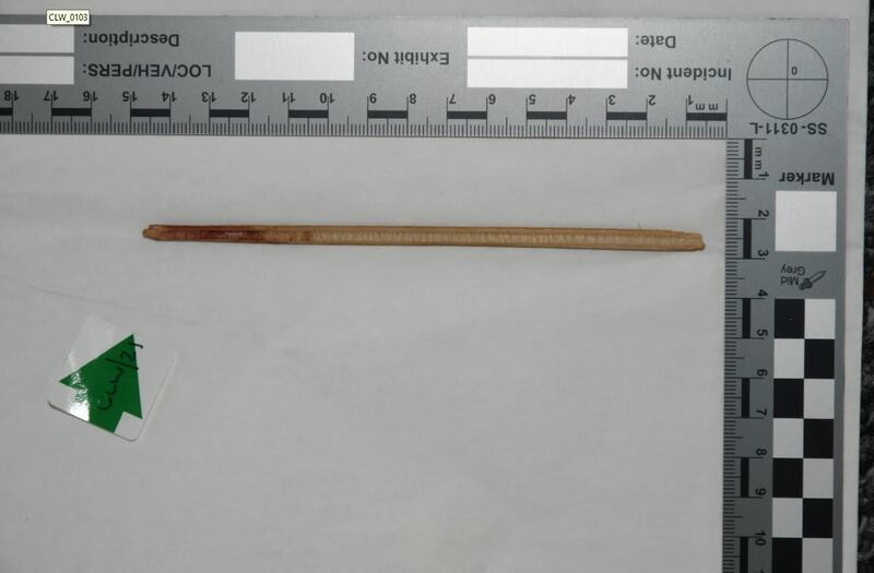 The cane used by Christina Robinson to discipline her toddler son Dwelaniyah